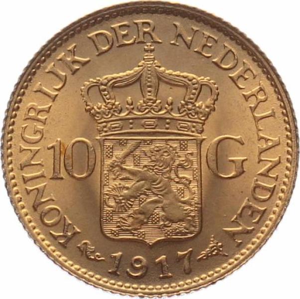 Niederlande 10 Gulden 1917 - Wilhelmina